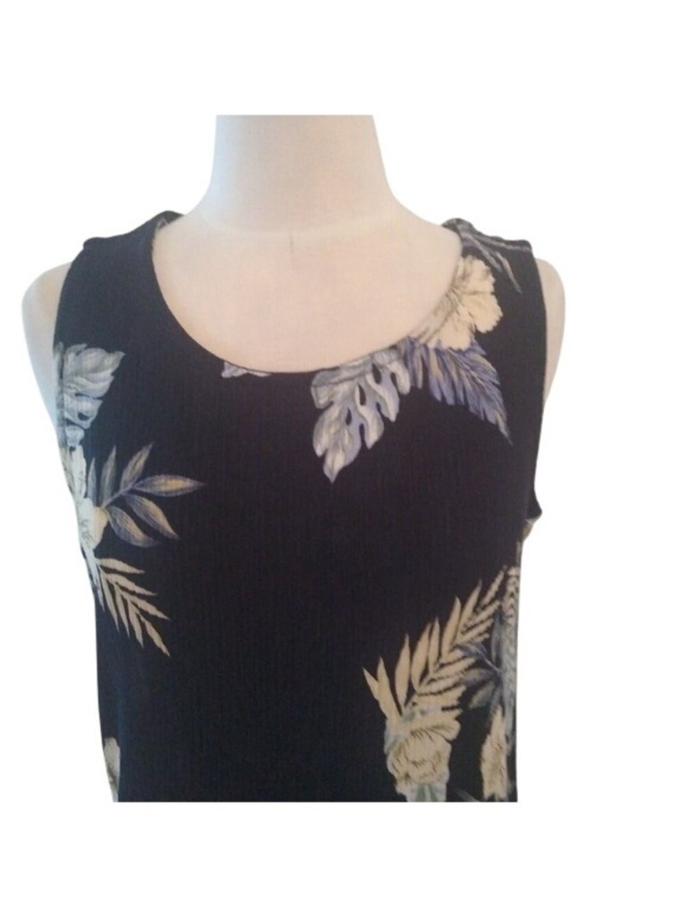 Studio JPR Textured Floral Dress, Navy,/Pale Blue/Cream, Size Large - Picture 2 of 8